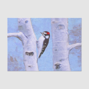 Papier Mousseline Peinture de Pic Downy - Oiseau original