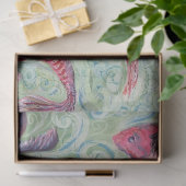 Papier Mousseline peinture de poissons rouges (Cadeau)
