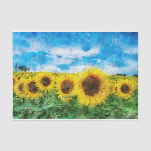 Papier Mousseline Peinture de tournesols (Recto)