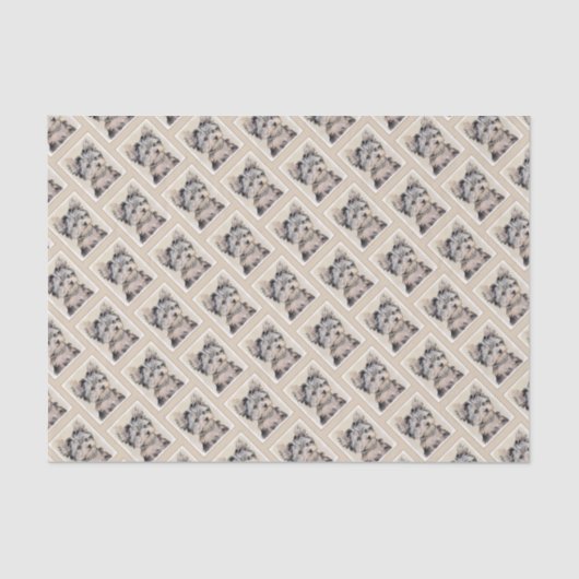 Papier Mousseline Peinture de Yorkshire Terrier - art original (Recto)