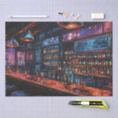 Papier Mousseline Peinture d'encre Cyberpunk d'une barre (Artisanat)