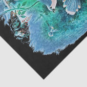 Papier Mousseline Peinture d'oiseaux bleus d'hiver 1 (Détail)