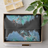 Papier Mousseline Peinture d'oiseaux bleus d'hiver 1 (Cadeau)