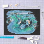 Papier Mousseline Peinture d'oiseaux bleus d'hiver 1 (Artisanat)