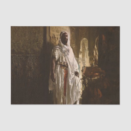 Papier Mousseline Peinture en chef maure africaine Portrait (Recto)