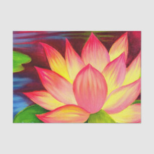 Papier Mousseline Peinture en lotus rose floral