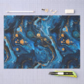 Papier Mousseline Peinture en marbre bleu pour la texture du bijou (Artisanat)