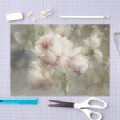 Papier Mousseline Peinture éthérée, Roses roses et blanches étonnant (Artisanat)