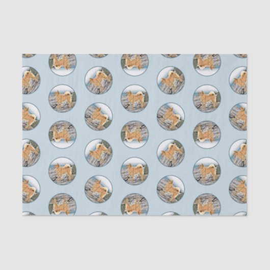 Papier Mousseline Peinture finlandaise Spitz Seashore Peinture Chien (Recto)