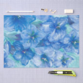 Papier Mousseline Peinture Fleur sauvage Gentienne Bleue (Artisanat)