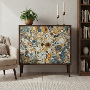 Papier Mousseline Peinture florale d'art fin de style Art Nouveau an