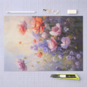 Papier Mousseline Peinture florale Pastel Jardin fleuri doux (Artisanat)