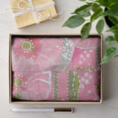 Papier Mousseline Peinture florale rose Hollyhock Malve Malva (Cadeau)