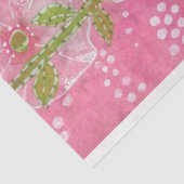 Papier Mousseline Peinture florale rose Hollyhock Malve Malva (Détail)