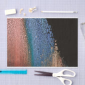 Papier Mousseline Peinture fluide en or rose et bleu (Artisanat)