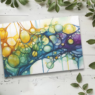 Papier Mousseline Peinture fluidique colorée à l'encre d'alcool
