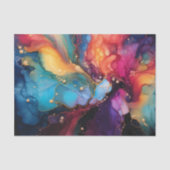 Papier Mousseline Peinture fluidique colorée à l'encre d'alcool (Recto)