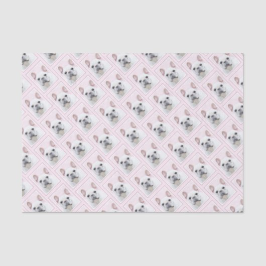 Papier Mousseline Peinture française de Bulldog (Crème/Blanc) (Recto)