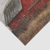 Papier Mousseline Peinture frappante d'une grange rouge avec drapeau (Détail)