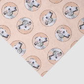 Papier Mousseline Peinture Greyhound Cute Rouge Blanc Original Chien (Détail)