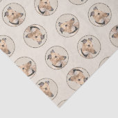 Papier Mousseline Peinture Greyhound Fawn mignonne Original Animal c (Détail)