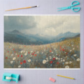 Papier Mousseline Peinture impressionniste Paysage Fleur sauvage (Artisanat)