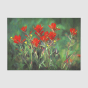 Papier Mousseline Peinture indienne Peinture Art Fleur sauvage origi