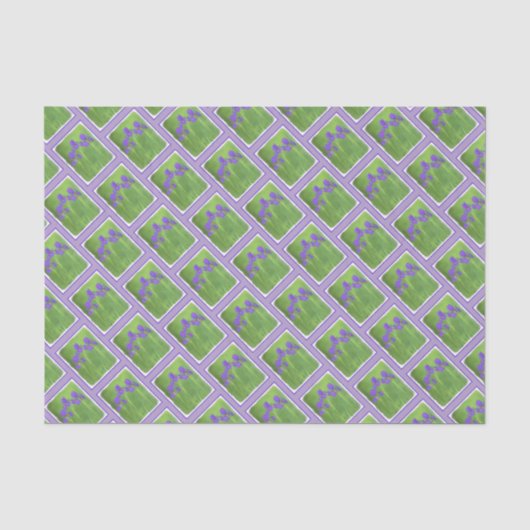 Papier Mousseline Peinture Iris Violet - Art Fleur Originale (Recto)