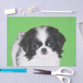 Papier Mousseline Peinture japonaise de chiot - Art original de chie (Artisanat)