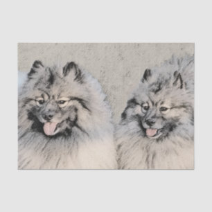 Papier Mousseline Peinture Keeshond Brothers - Art Chien original