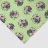Papier Mousseline Peinture Keeshond Chiot dans le jardin Art origina (Détail)