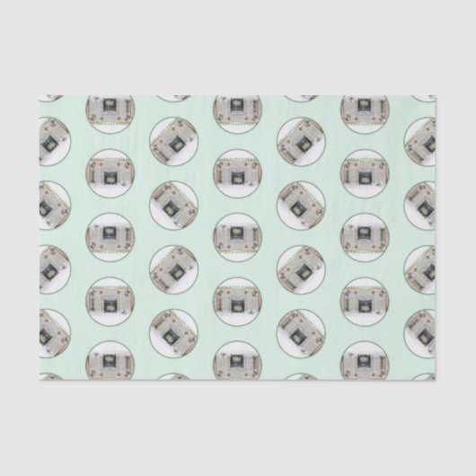 Papier Mousseline Peinture Keeshond Chiot de Noël par foyer Art (Recto)