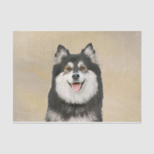 Papier Mousseline Peinture Lapphund Finlandaise - Joli art original 