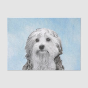 Papier Mousseline Peinture Lowchen - Cute Original Chien Art