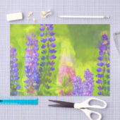 Papier Mousseline Peinture Lupine - Art Fleur Original (Artisanat)