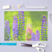 Papier Mousseline Peinture Lupine Art Fleur sauvage original (Artisanat)