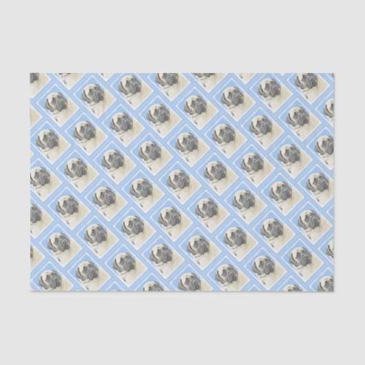 Papier Mousseline Peinture mastiff anglaise (Fawn) - Art original de (Recto)