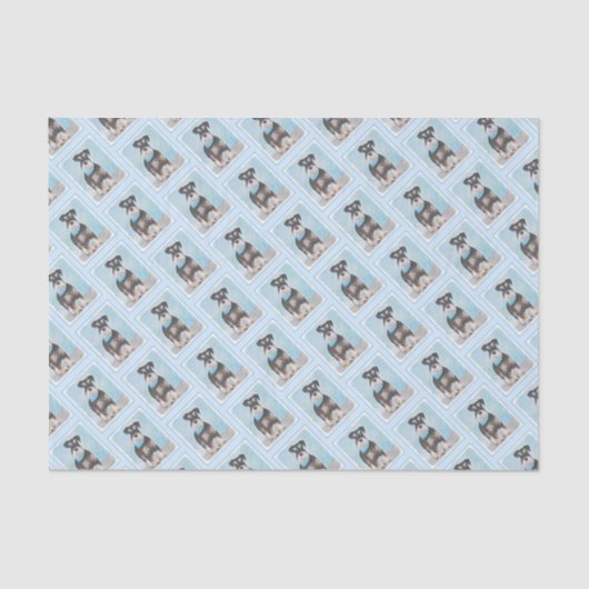 Papier Mousseline Peinture (miniature) de Schnauzer - chien original (Recto)