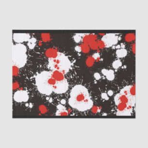 Papier Mousseline Peinture noire, blanche et rouge