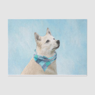 Papier Mousseline Peinture norvégienne Buhund - jolie art original c
