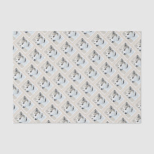 Papier Mousseline Peinture norvégienne Lundehund - Art original chie