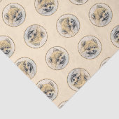 Papier Mousseline Peinture Poméranienne Orange Pom Original Chien Ar (Détail)