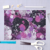 Papier Mousseline Peinture rose noir blanc éclaboussure Abstraite Dé (Artisanat)