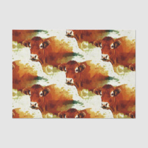 Papier Mousseline Peinture rouge de vache
