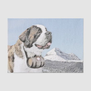 Papier Mousseline Peinture Saint Bernard - Cute Original Chien Art