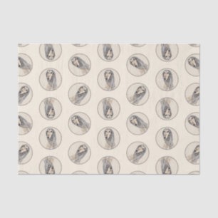 Papier Mousseline Peinture Saluki Fawn Sable mignonne Original Chien