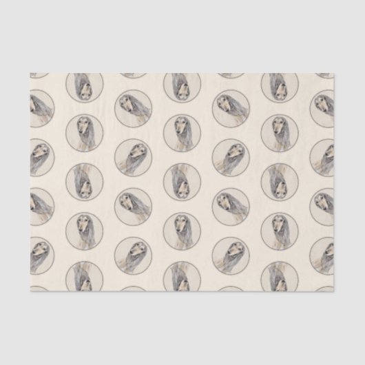 Papier Mousseline Peinture Saluki Fawn Sable mignonne Original Chien (Recto)