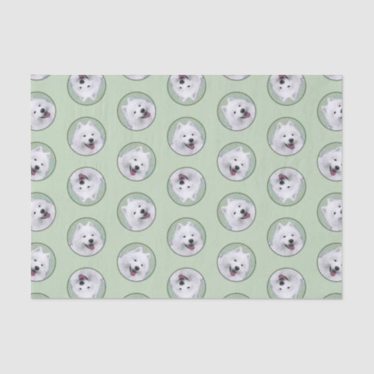 Papier Mousseline Peinture Samoyed Blanc mignonne Original Animal Ch (Recto)