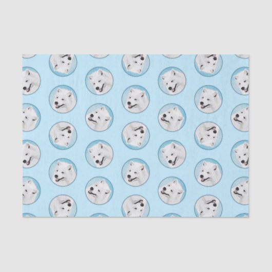 Papier Mousseline Peinture Samoyed Blanc mignonne Original Animal Ch (Recto)