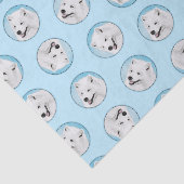 Papier Mousseline Peinture Samoyed Blanc mignonne Original Animal Ch (Détail)